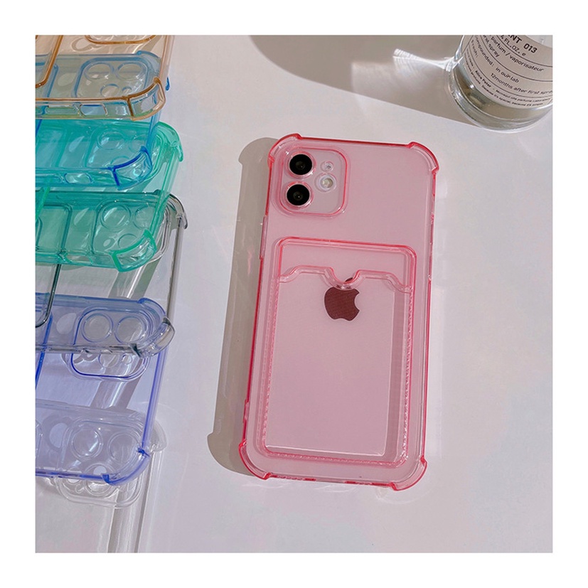 Samsung A22 A02 A82 A72 A52 A42 A32 A12 A10s Case Clear Card Holder Shockproof Phone Case Protective Cover-4