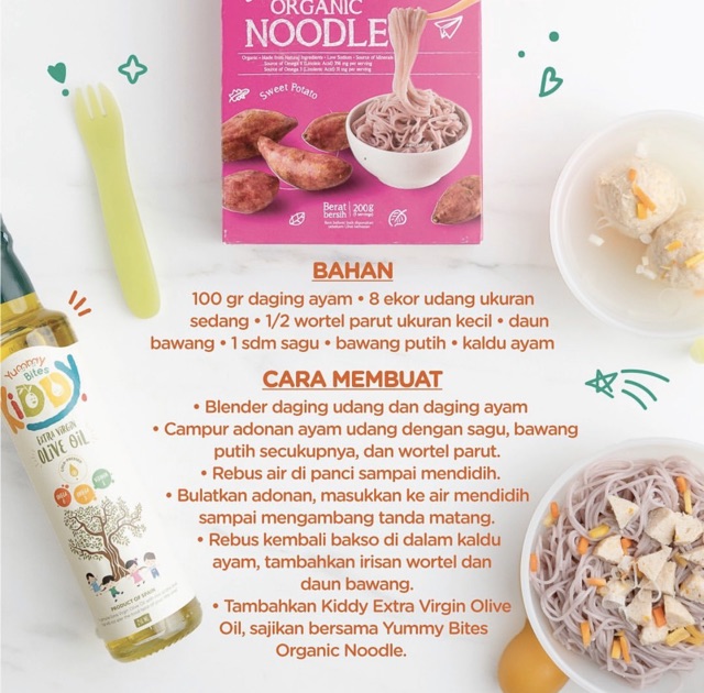 Yummy Bites Organic Baby Noodle 200gr /Mie Organic