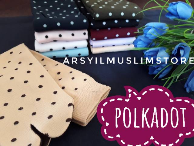 Kaos Kaki Jempol Motif Polkadot/ Kaos Kaki Muslimah Banyak Pilihan Warna