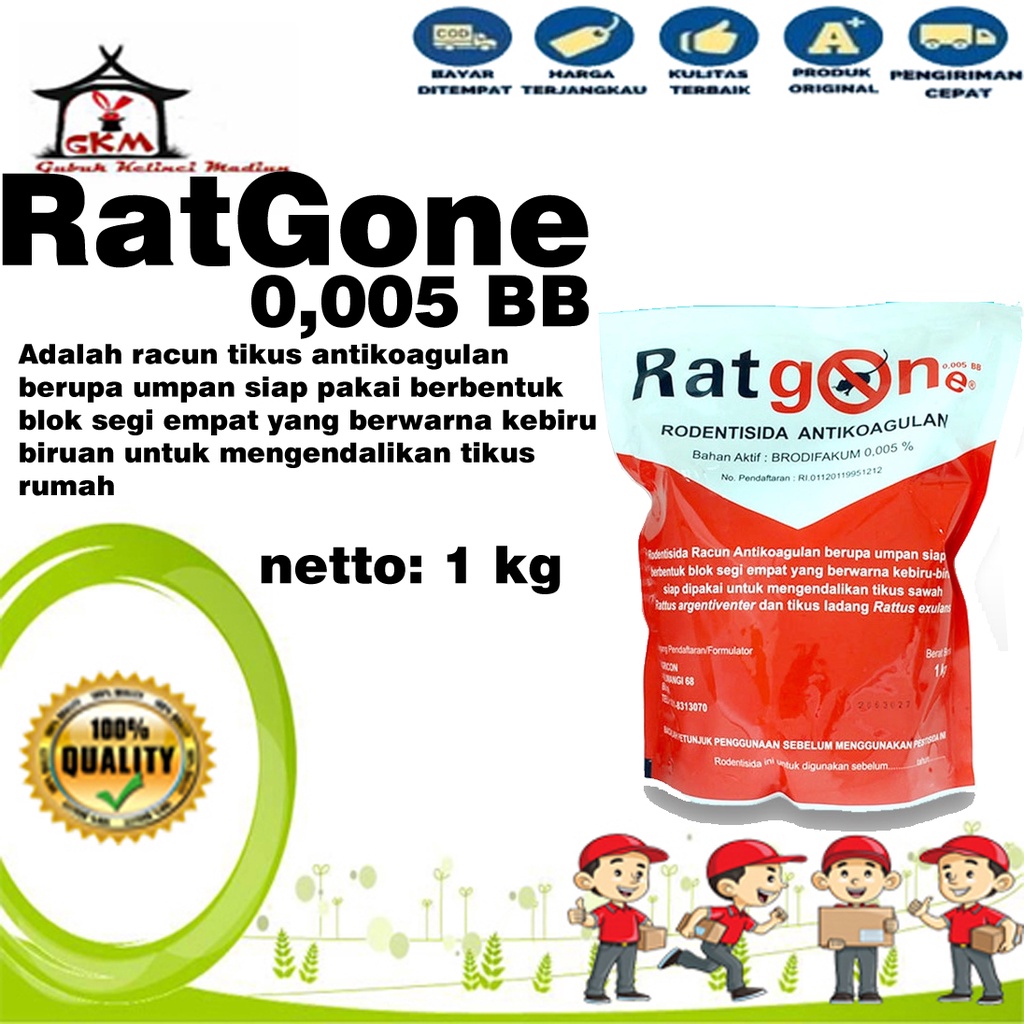 Racun Tikus RatGone 0,005BB 1 kg