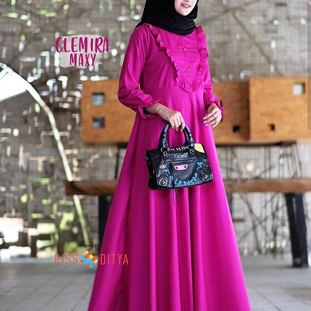 (WOLFIS) CLEMIRA MAXY | Gamis Maxi Dress Polos Linen | mala VG1