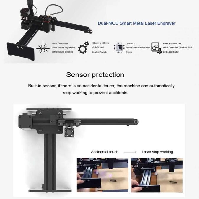 Neje Master 2 Printer 3D Ukir Kayu Laser Engraving & Cutter 3500Mw