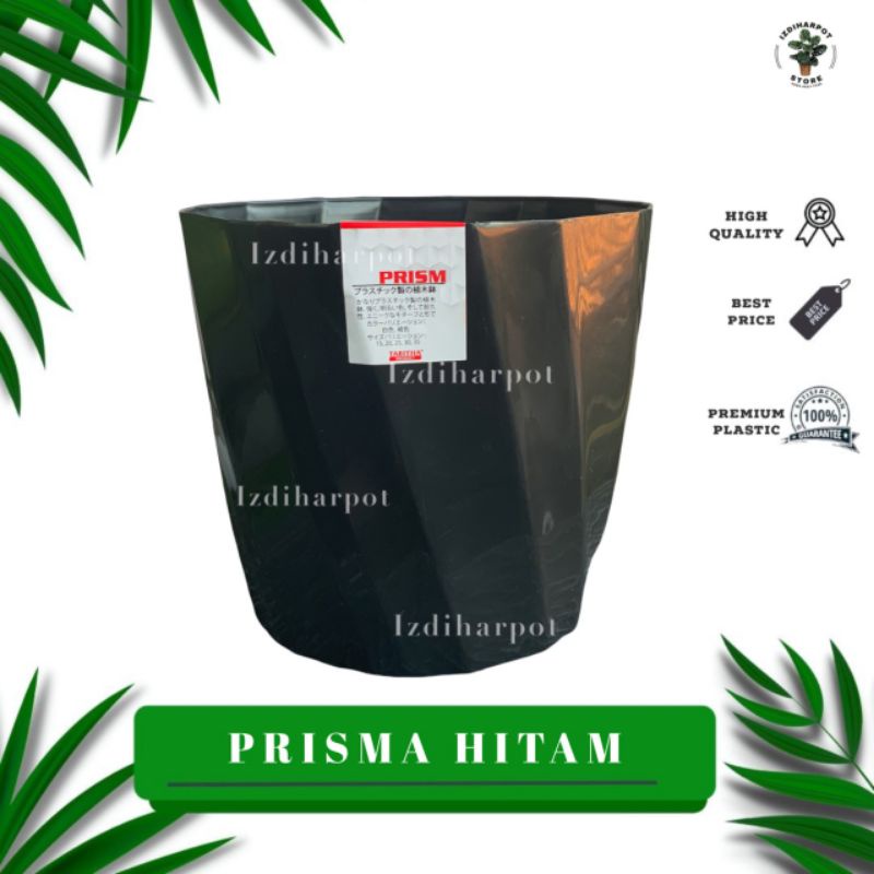 Pot bunga tanaman tabitha twist flower hitam 20 - PRISMA 20 HITAM