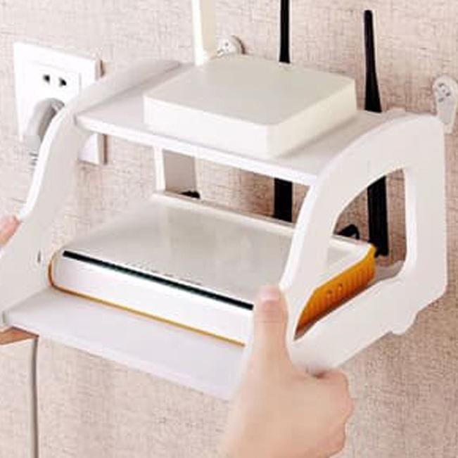 Produk Terkini Rak Gantung Serbaguna Rak Dinding kayu gantung Wifi Nuansa vintage (rak-wifi) 09Z
