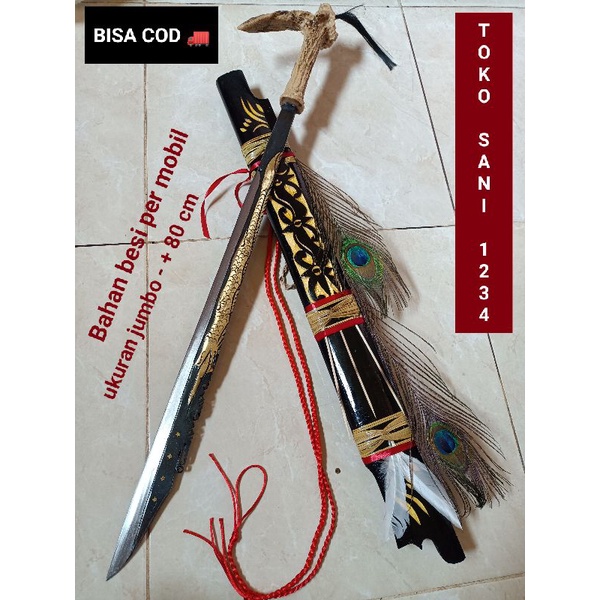 Mandau jumbo 80 cm khas Dayak asli Kalimantan Borneo