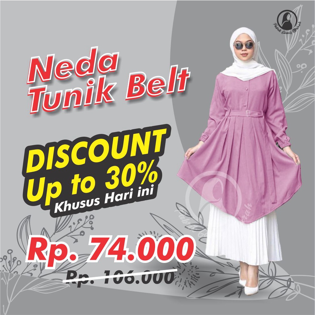 NEDA TUNIK FULL KANCING MOSCREPE // tunik dzuvia/nidia