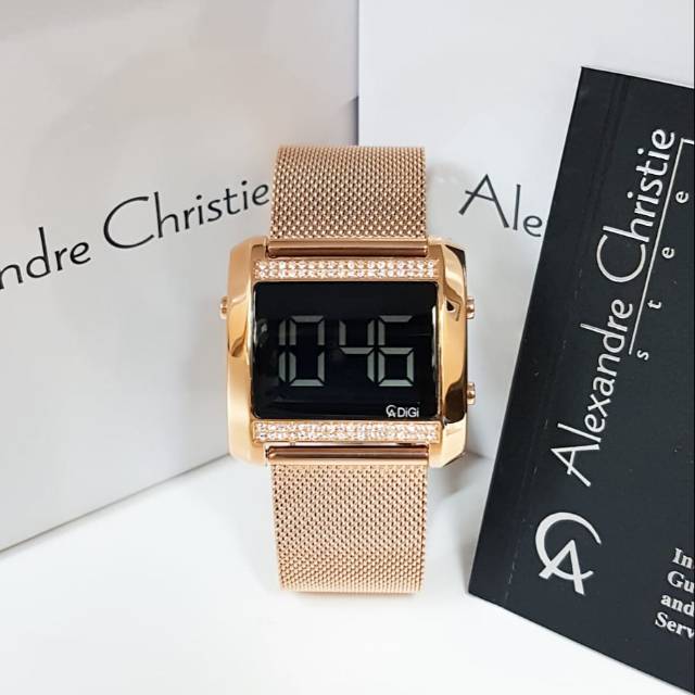 Jam Tangan Wanita Alexandre Christie Tali Pasir Digital