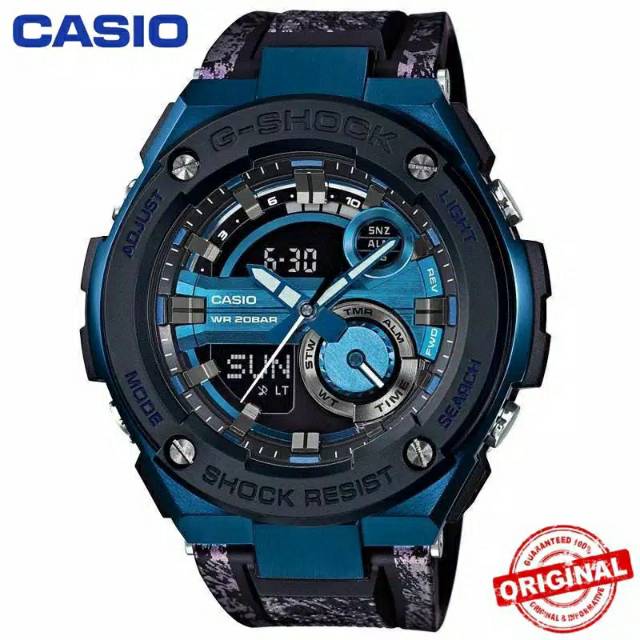 Jam Tangan Pria Model Sport Original G-Shock gst-210 Warna Hitam / Biru
