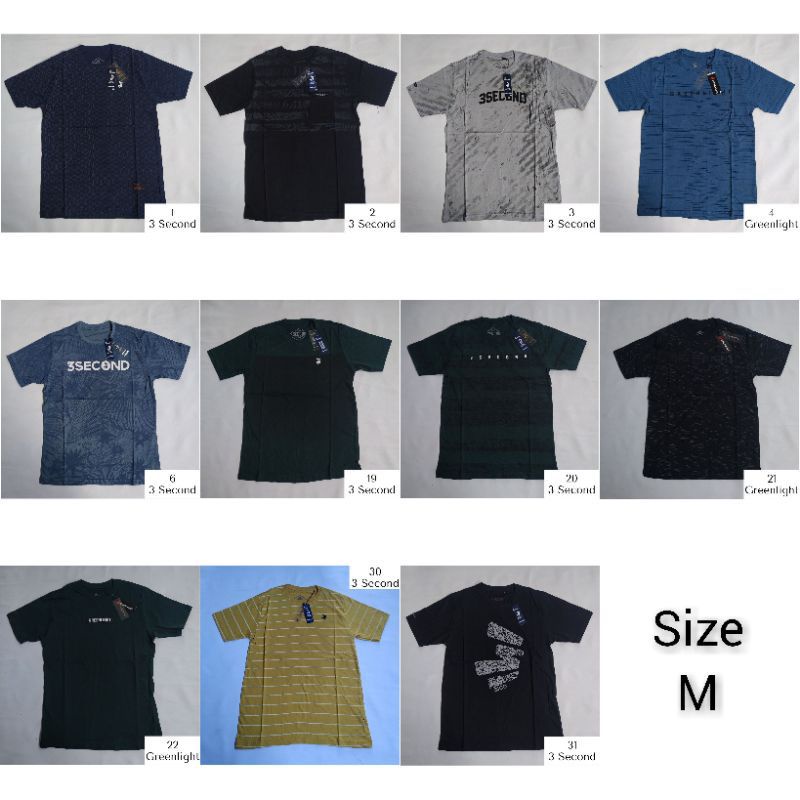 KAOS 3 SECOND ORIGINAL GREEN LIGHT ATASAN HARIAN PERGI REMAJA COWOK PRIA DEWASA BAHAN KATUN KAOS MOT