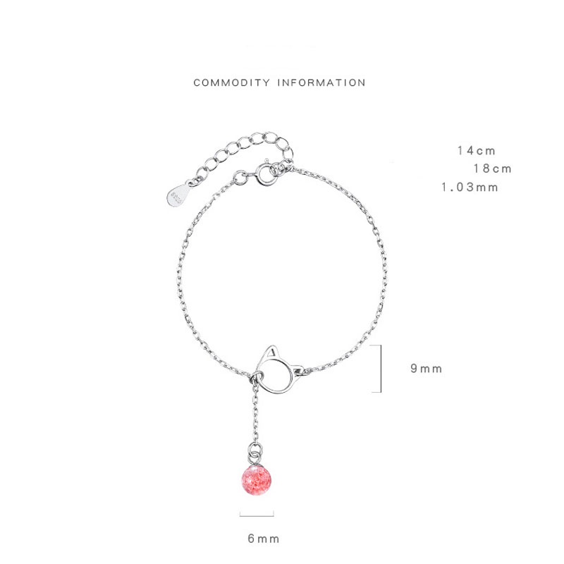 Cute Cat Crystal Beads Bracelet for Women Girls Hollow Adjustable Bracelets Fashion Jewelry Sweet Heart Jewelry