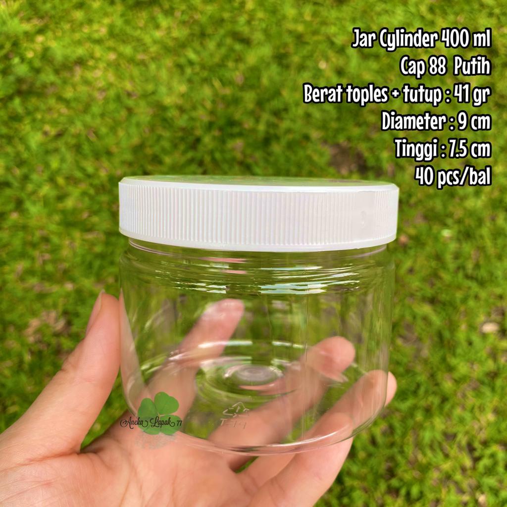 Toples Jar 400 ml ekonomis toples plastik kue kerupuk cookies murah