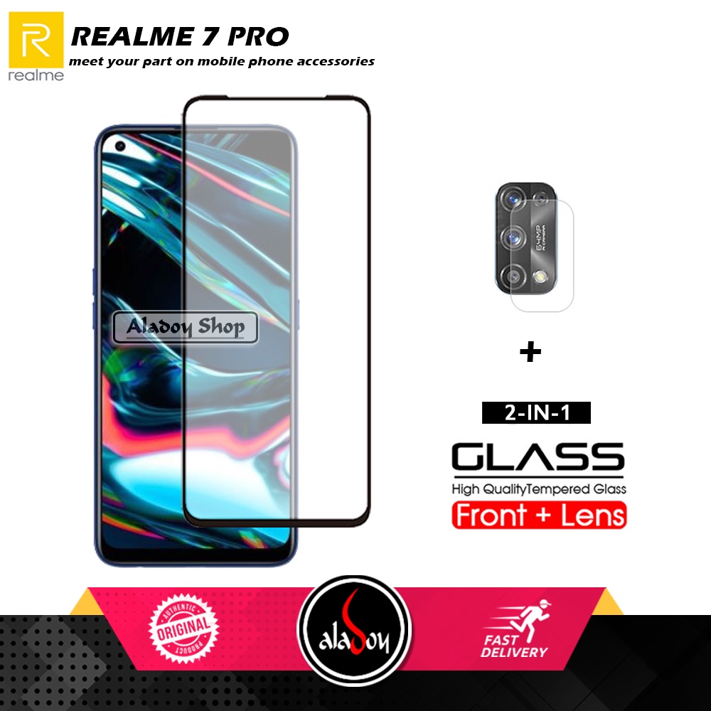 Tempered Glass Layar Realme 7 Pro PAKET 2 IN 1 Tempered Glass Layar dan tempered Glass Camera