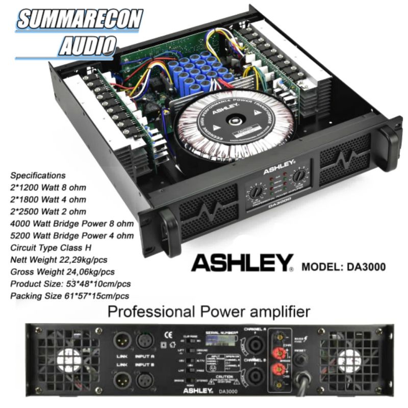 Power Amplifier Ashley Da 3000 Original Power Ashley Class H