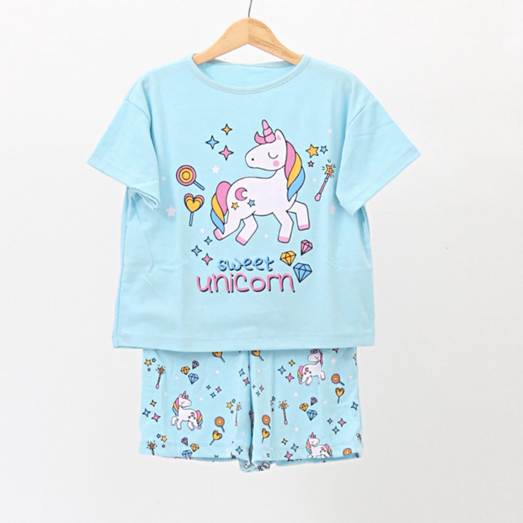 Setelan Santai Baju Tidur Rumah Anak Perempuan 4 -12 Tahun