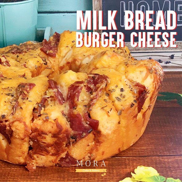 

Japanese milk bread burger cheese Roti Keju susu Jepang