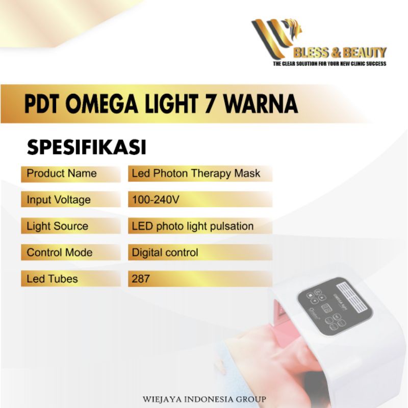 PDT LIGHT MASKER LED OMEGA LIGHT AQUA LIGHT 7 WARNA GARANSI