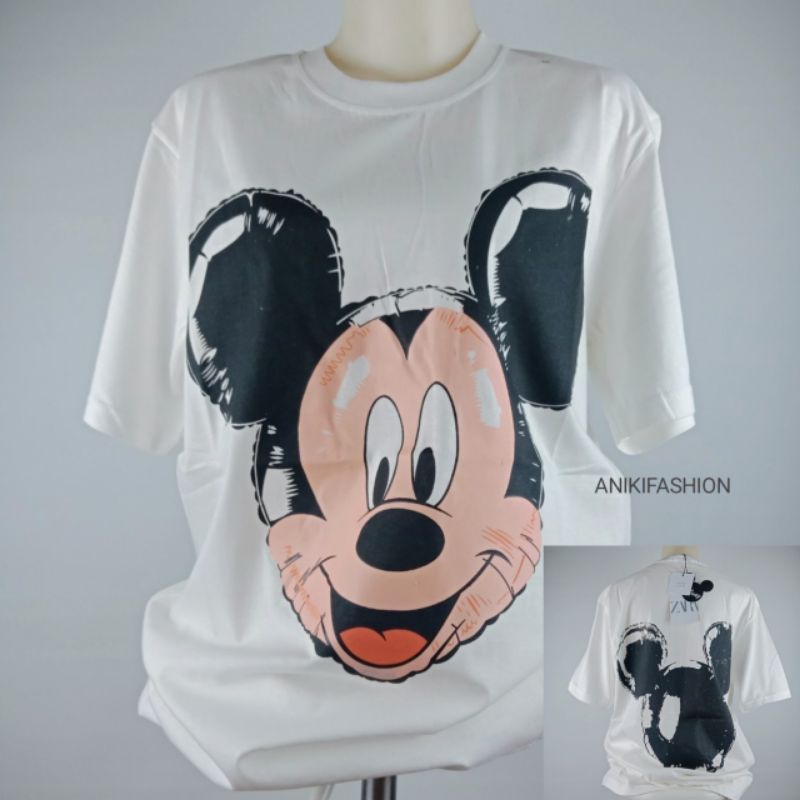 Kaos Mickey Mouse Kaos Zara  Disney Baju Mickey mouse baju Zara kaos oversize kaos atasan wanita
