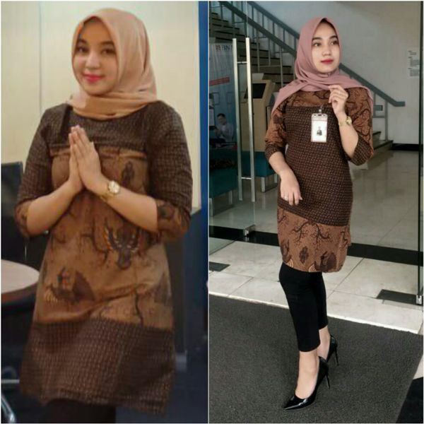DRESS BATIK WANITA || ATASAN BATIK WANITA KANTORAN || TUNIK SOGAN PEREMPUAN S, M, L, XL, XXL ( COD )