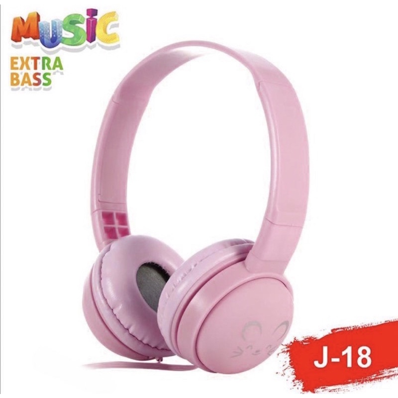 Headphone - Headset Bando Extra Bass J-18 Macaron - Headphone J18