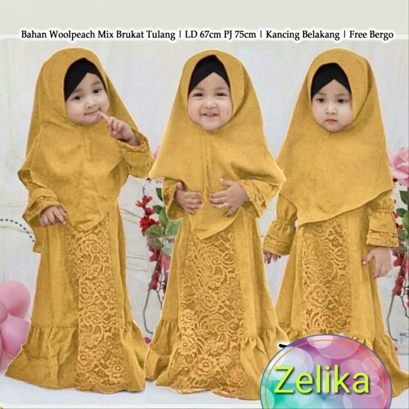 Dress Zelika - Pakaian Wanita - Gamis Muslim Anak Terbaru