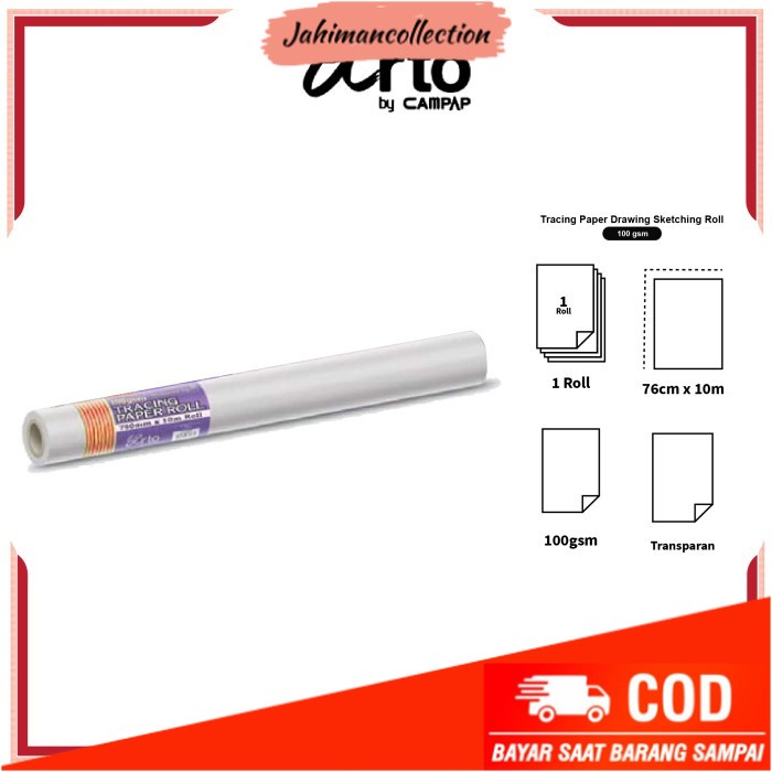 

✨ BISA COD ✨ Kertas Kalkir Arto Tracing Paper Drawing Sketching Roll - 100 gsm