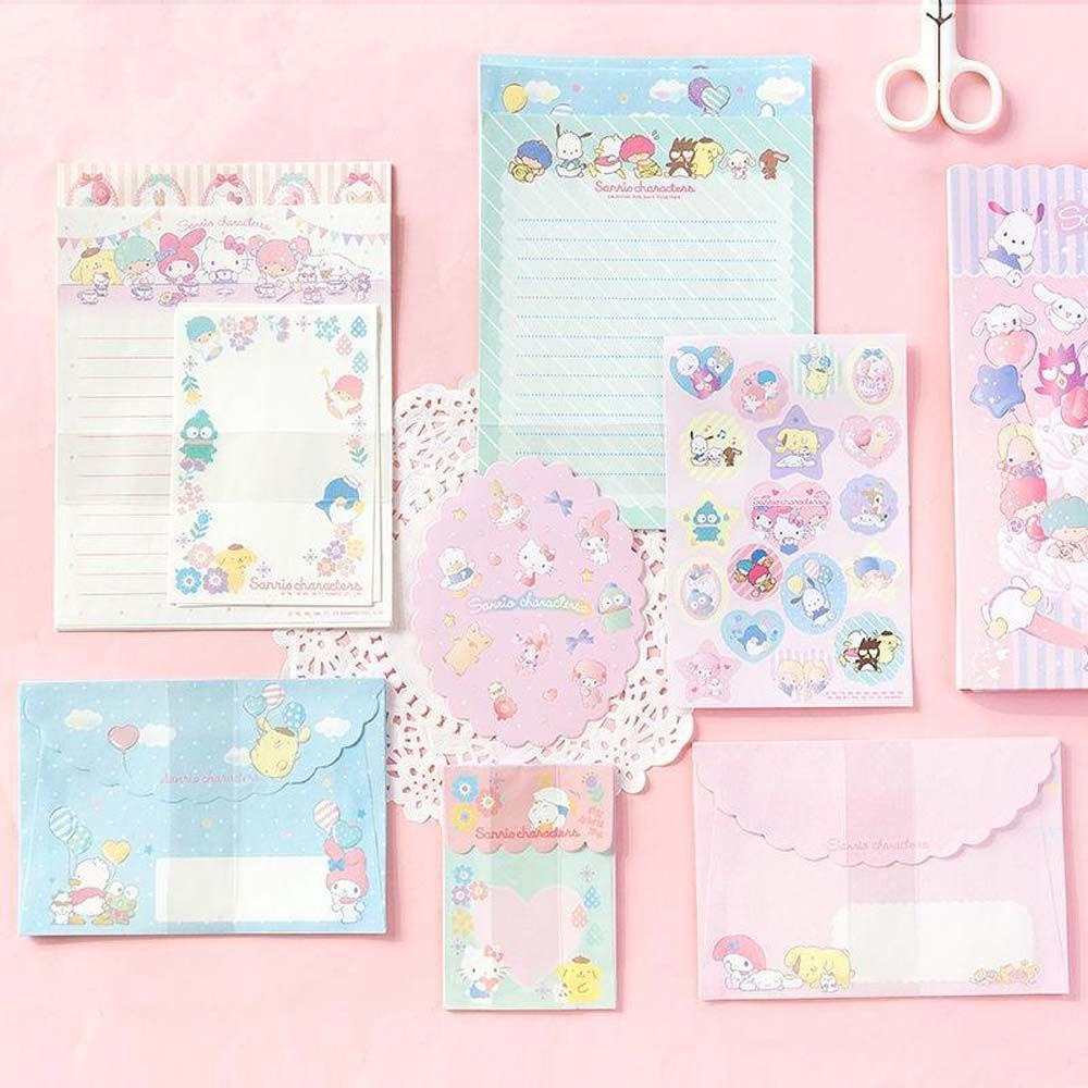 Nickolas1 Kuromi Letter Pad DIY Kawaii Kartu Ucapan My Melody Undangan Alat Tulis Kartun Amplop