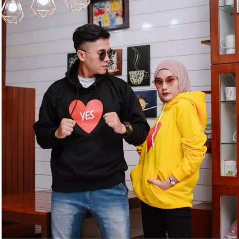 LOVE YES HOODIE || SWEATER HOODIE PRIA WANITA #LY