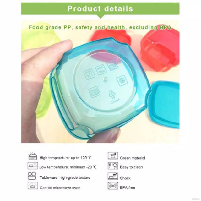 3 Pcs Food storage box baby food container 100ml tempat penyimpanan mpasi