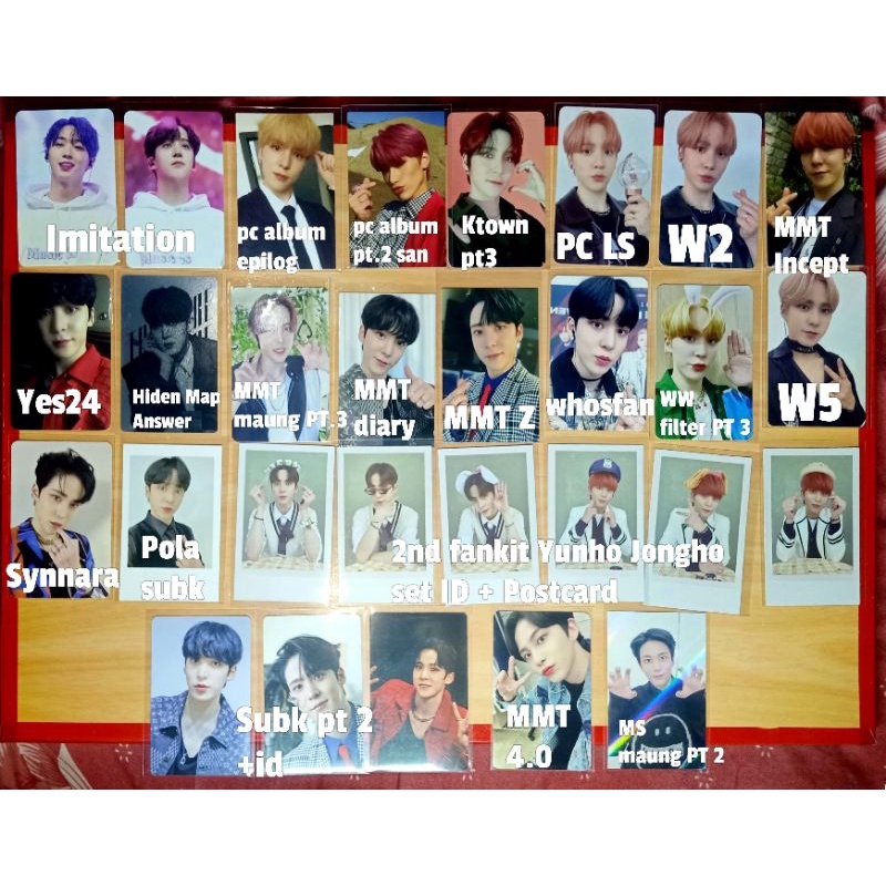 PHOTOCARD ATEEZ YUNHO, SEONGHWA, HONGJOONG, JONGHO