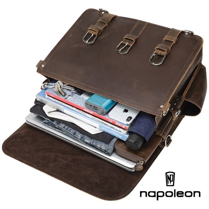 Tas Selempang Kulit Asli Crazy Horse Leather - SUMMIT by Napoleon