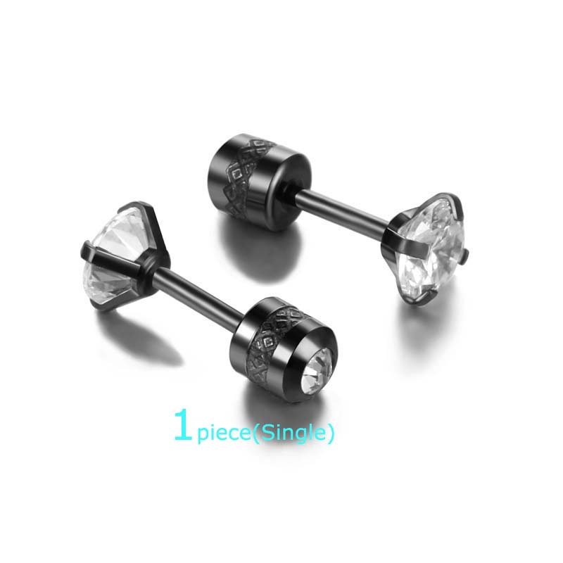 1pc Anting Tindik Stainless Steel 16g Hias Zircon Untuk Tulang Rawan Telinga