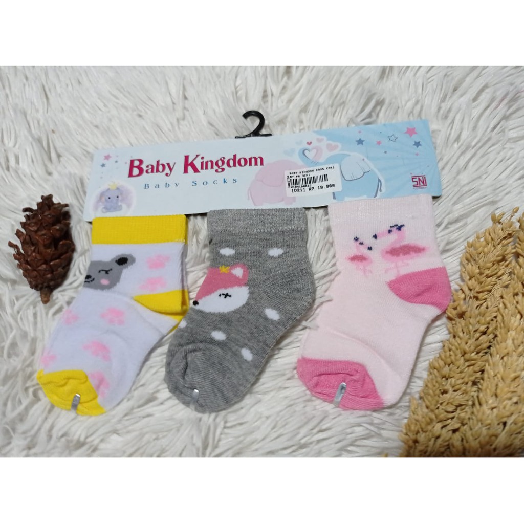 Kaos kaki Bayi Haritsa baby socks Baby Kingdom Laki-laki &amp; Prempuan Isi 3 Pcs