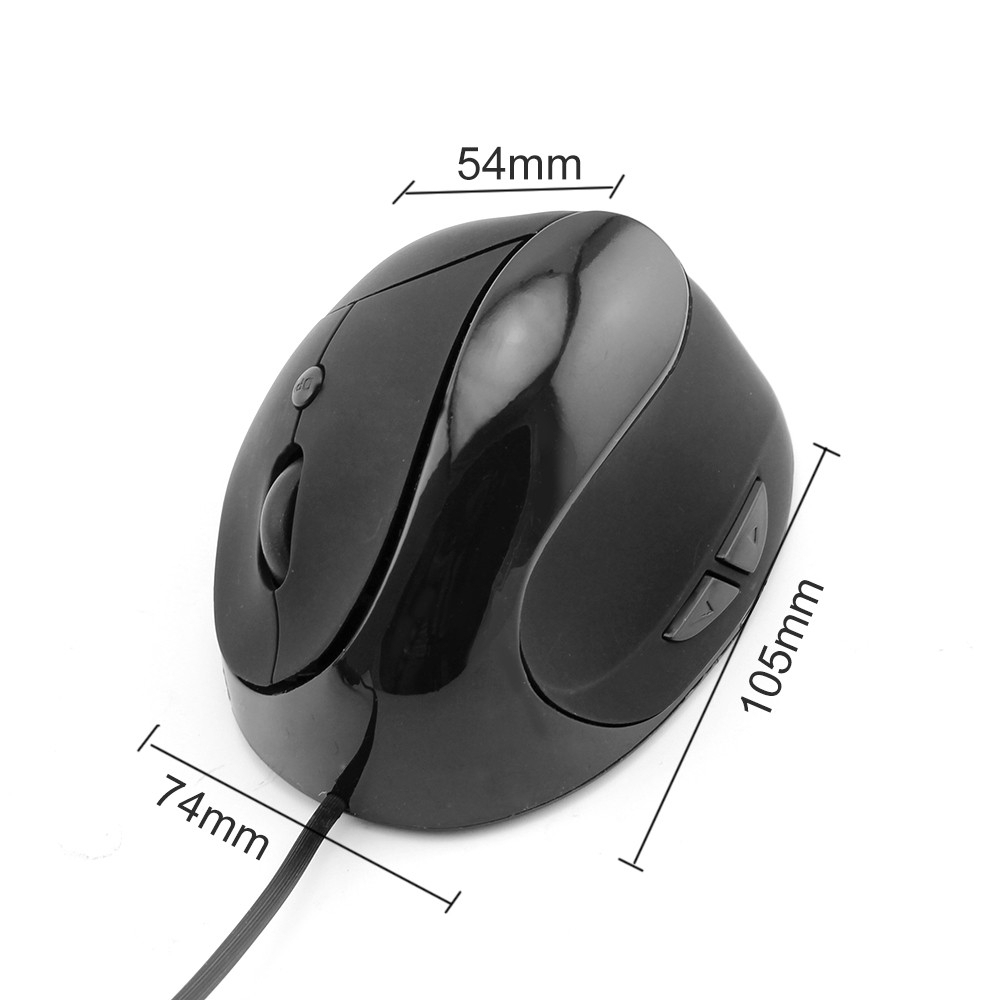 Chyi Wired Vertical Mouse Mouse Mouse Mouse Ergonomis Gaming DPI Adjustable 800-1200-1600 Mouse