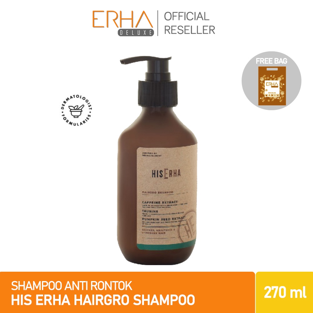 HIS ERHA Shampoo Pria - Hairgrow Shampo Penumbuh Rambut &amp; Anti Rontok 270 ml