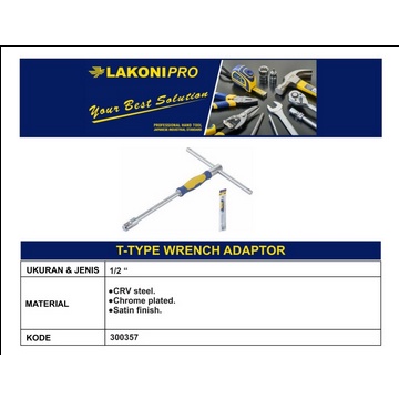 T-Type Wrench Adaptor 1/2" LAKONI PRO
