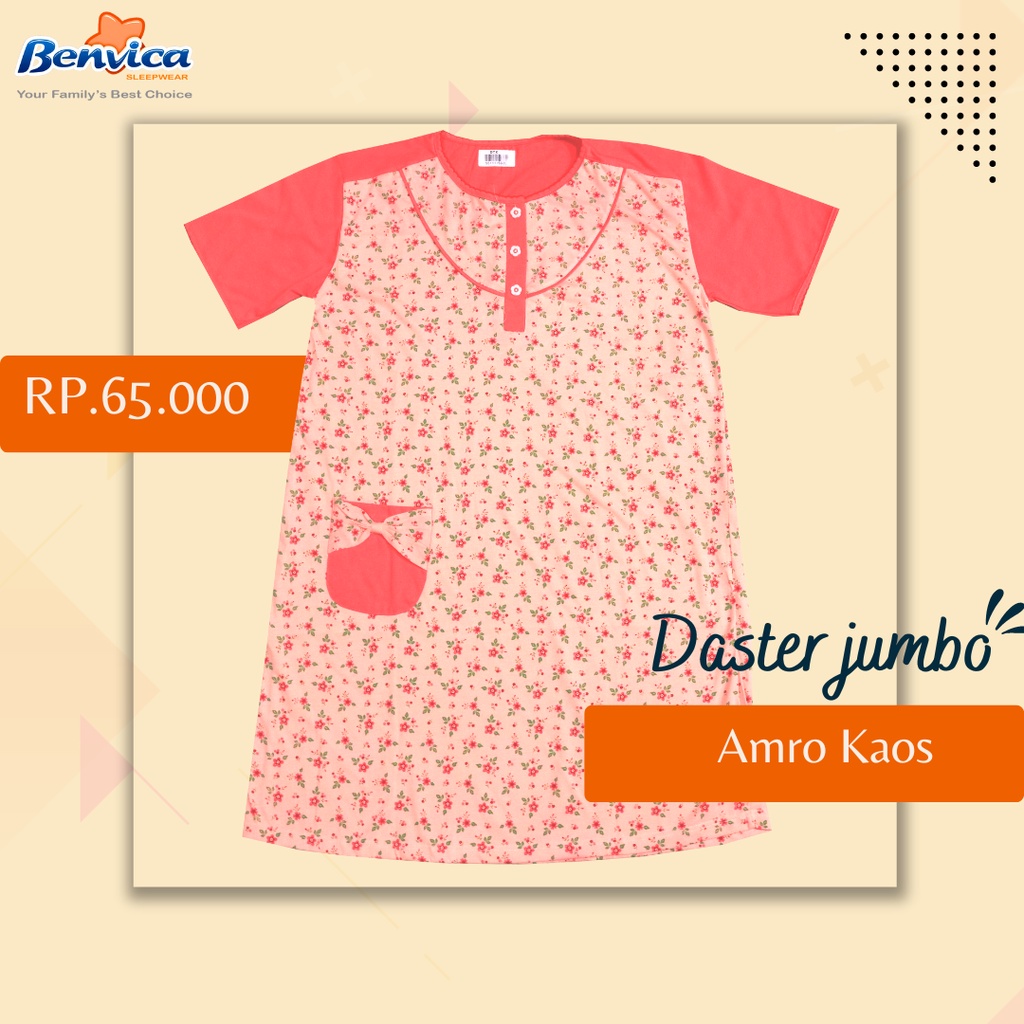 BAJU TIDUR DASTER JUMBO KAOS LEMBUT ADEM BANYAK MOTIF AMRO