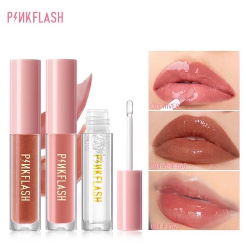 Pinkflash Ohmygloss Lip Gloss Pelembab Berkilau 11 Warna PF-L02