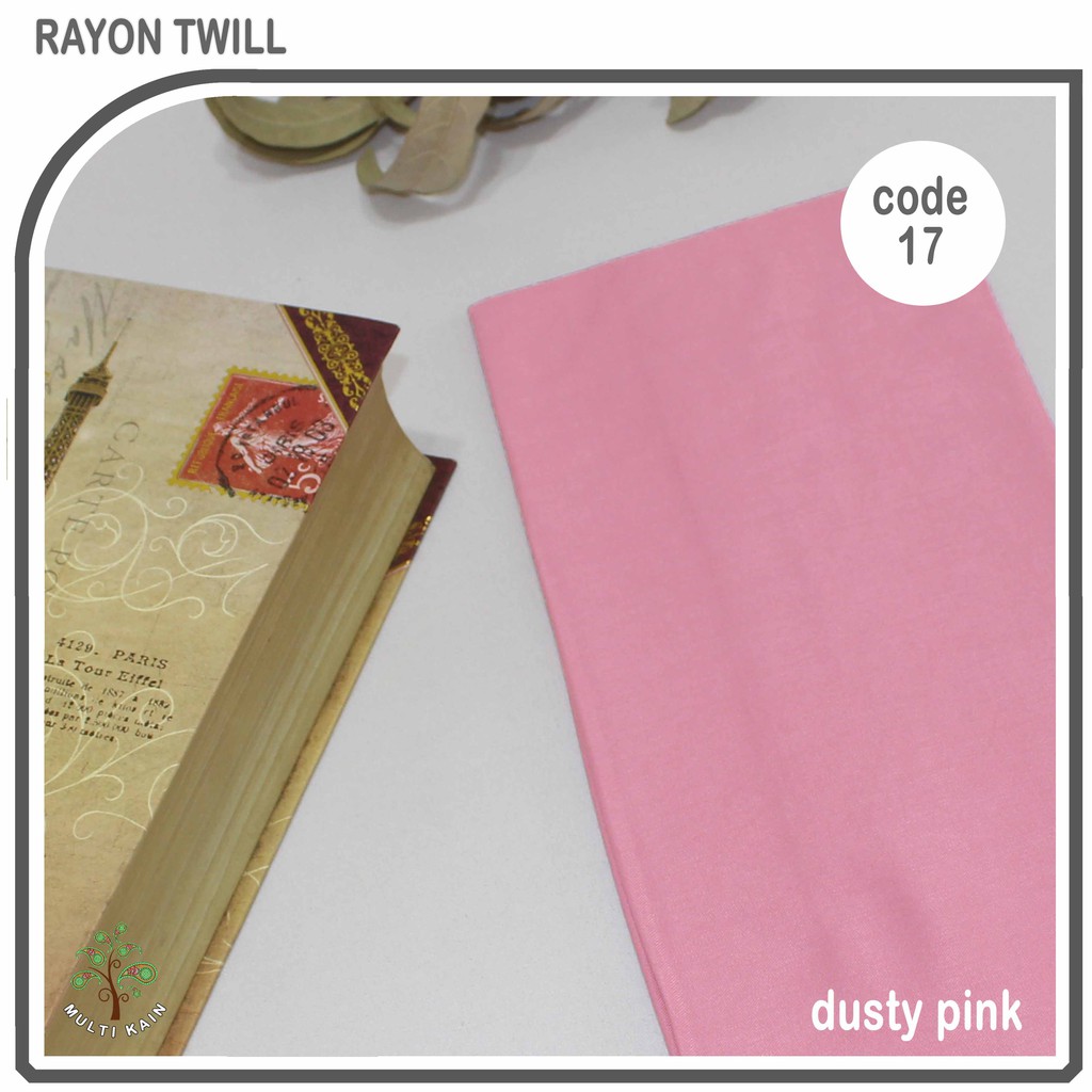 Multi kain rayon twill viscose sakura polos premium quality soft lembut tebal harga eceran-17 dusty pink