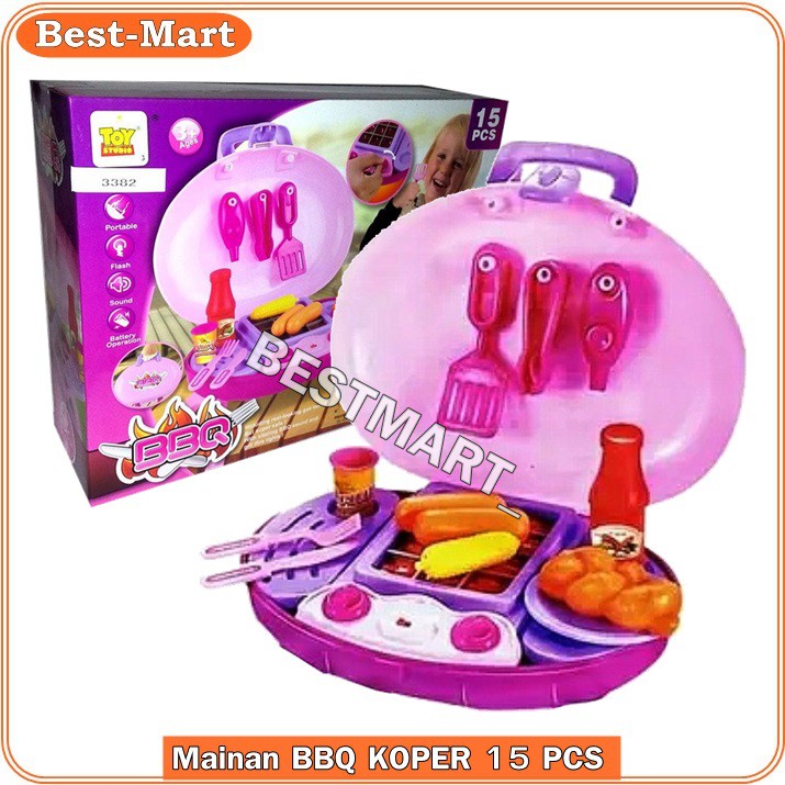 Mainan Anak Masak Masakan BBQ Koper 15 Pcs