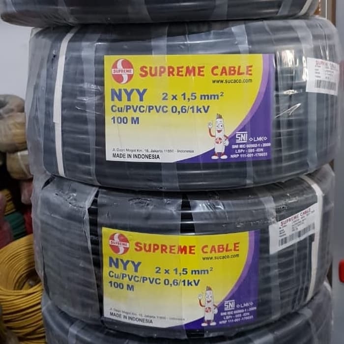  Kabel  NYY  2 x  1  5 mm  Supreme  Hitam 100 meter Shopee 