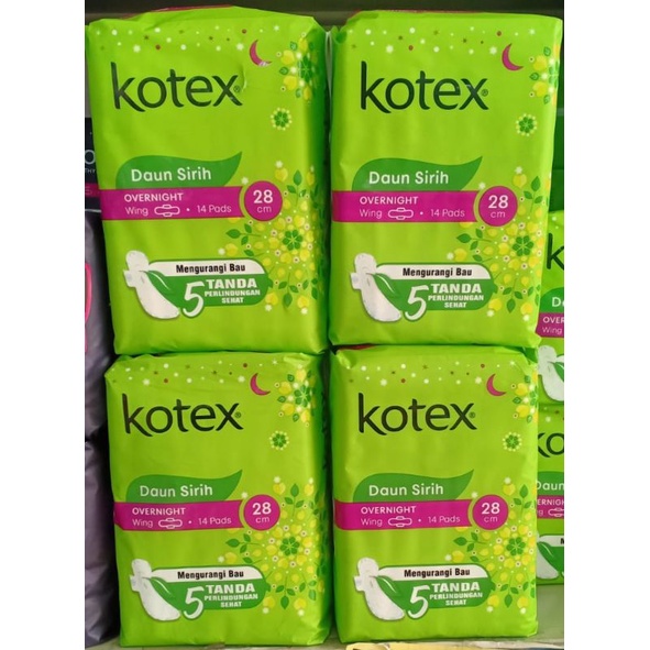 Kotex Daun Sirih Overnight Wing 28cm 14pads