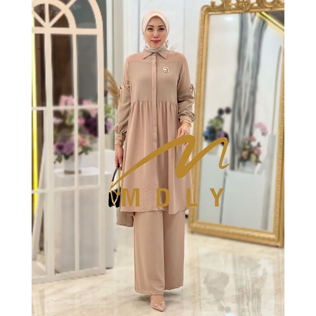 Gamis Stelan Wanita Rania Set By Mdly 3019