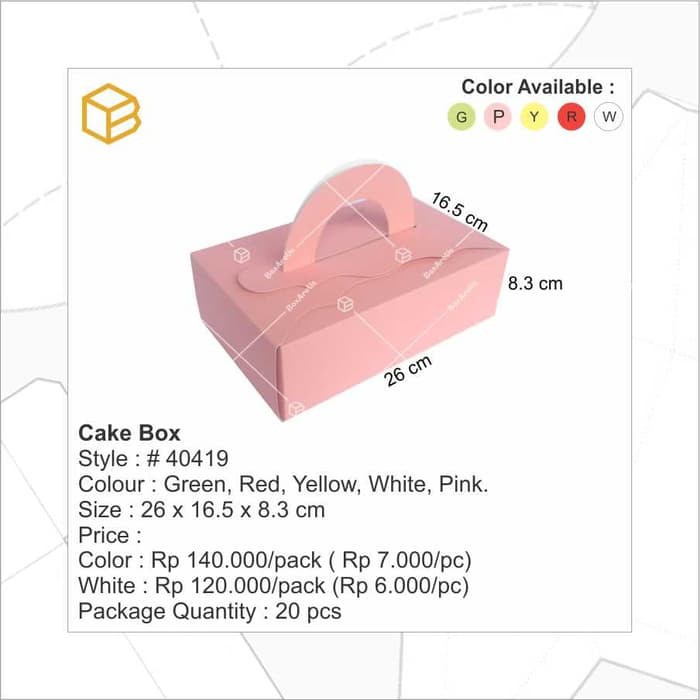 

Jual 40419 | Box. Dus. Kemasan. Packaging. Cake Box. Gift Box - Putih Grosir