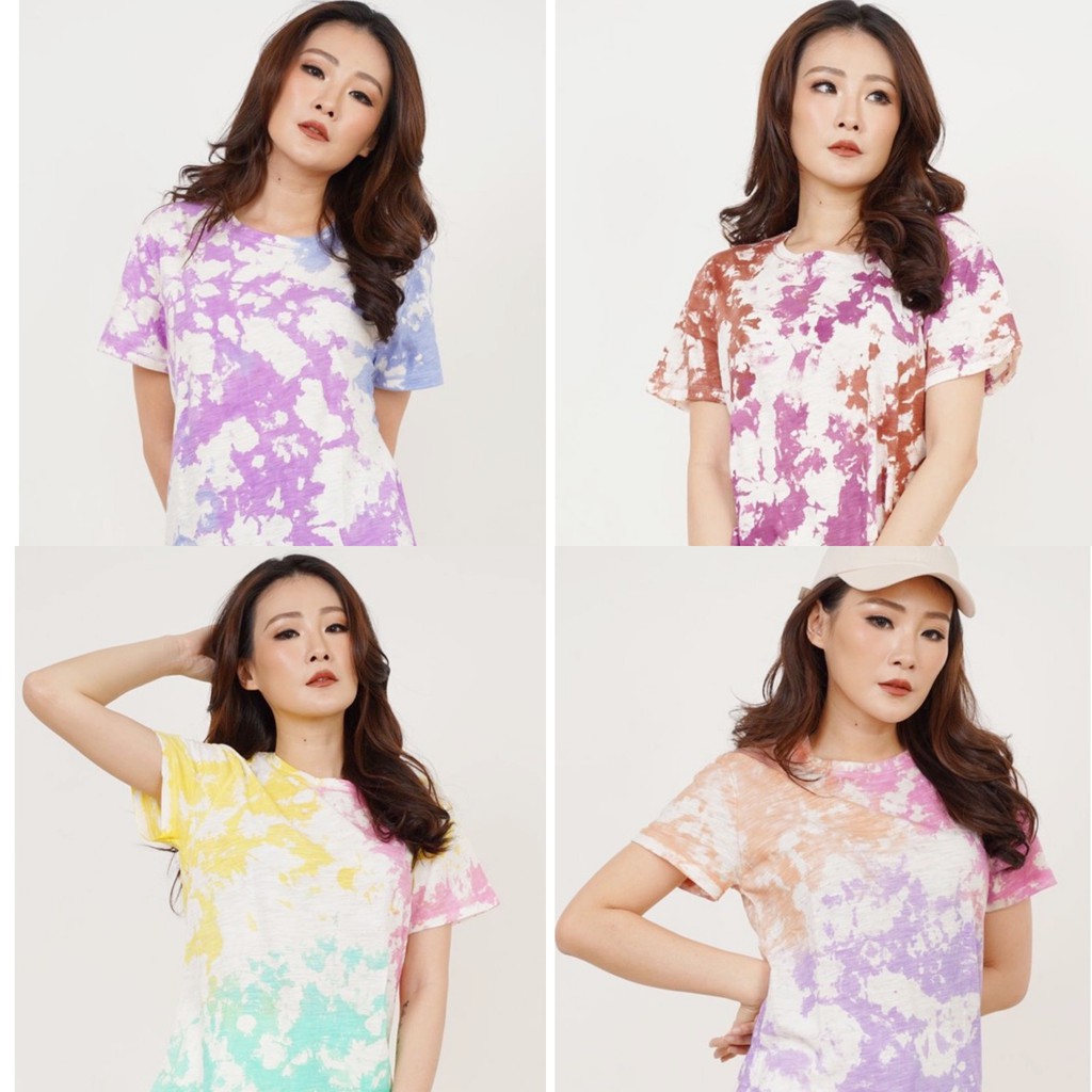 VS - Kaos Wanita Tie Dye T-Shirt DELOVE | BAJU TIE DYE /BAJU CEWEK TIE DYE / BAJU TUMBLR OVERSIZE