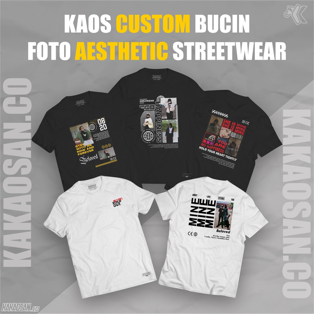 KAOS CUSTOM FOTO/GAMBAR AESTHETIC
