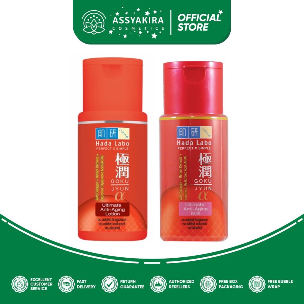 Hada Labo Gokujyun Alpha Ultimate Anti Aging Milk dan Lotion