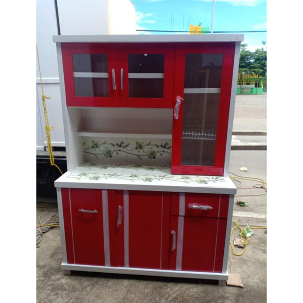 Lemari Dapur, Rak Piring 3 pintu Cat duco