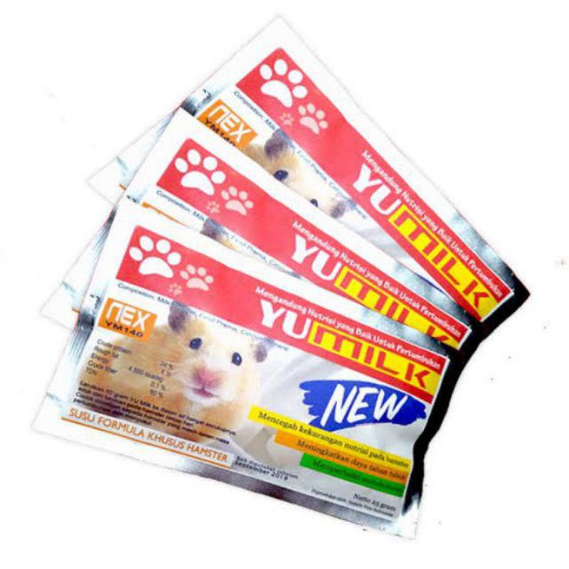 Yu Milk Susu Hamster dan Vitamin Hamvit Suplemen Nutrisi Hewan Hamster Kelinci Yumilk