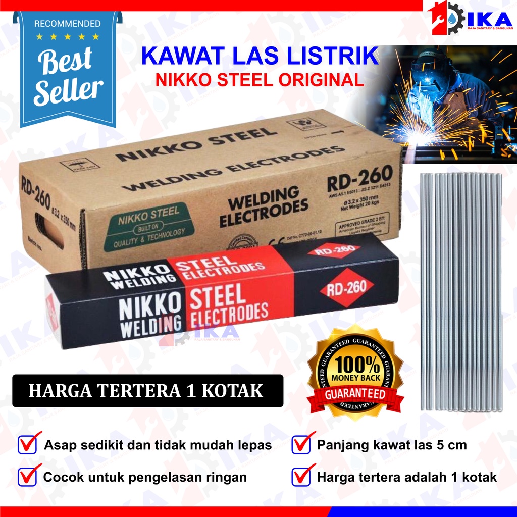 KAWAT LAS Listrik NIKKO Steel RD 260 2.6MM X 350 Mm 5 kilo