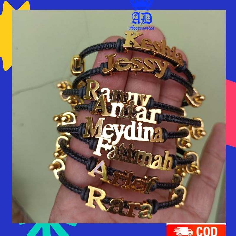 Gelang Pandora Custom Nama/ Gelang Kawat Anti Air waterprooof / Gelang Tangan Wanita
